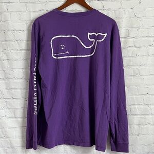 Vineyard Vines University Of Louisiana T-Shirt Long Sleeve Purple Men’s